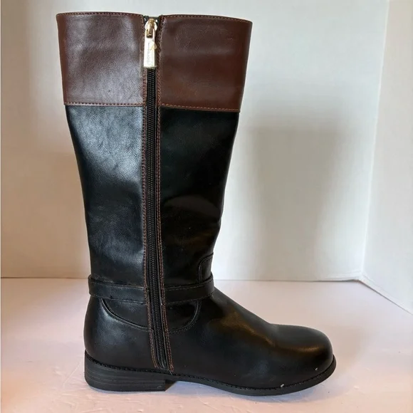 Michael Kors black brown trim derby riding boots size 5 NWOT - Picture 6 of 10